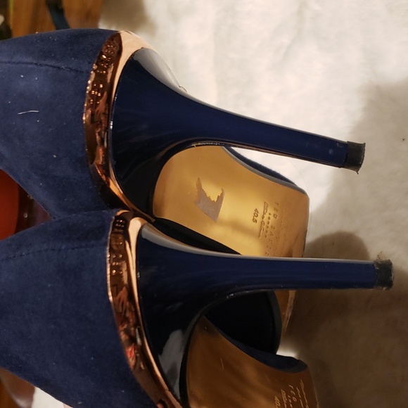 TED Baker 40.5 sway navy blue with rose gold pointed toe - Picture 3 of 8